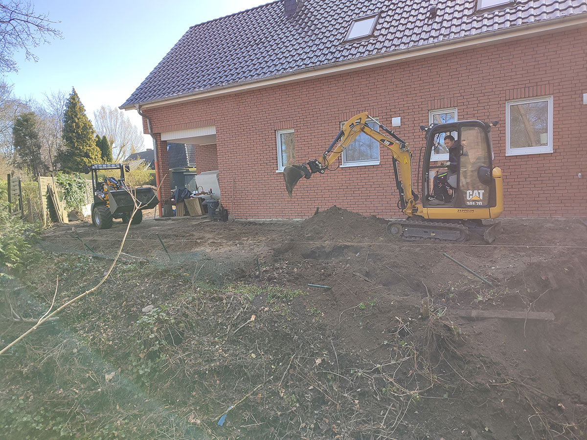 Erdarbeiten L-Steine Vorbereitung