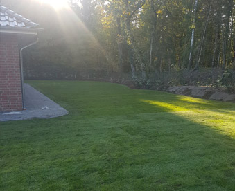 Großflächiger Rollrasen Gartenanlage Bremen